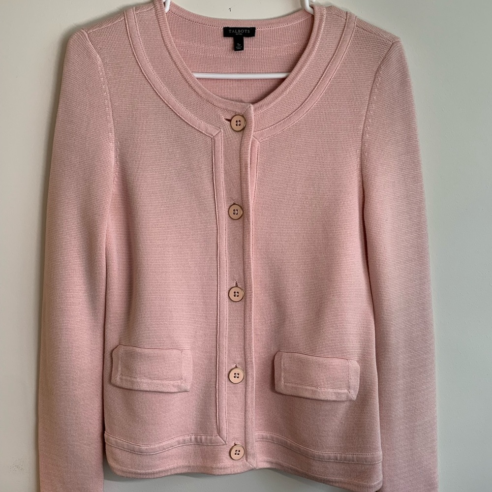 Talbots Cardigan in Light Pink